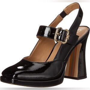 Sam Edelman Jildie Buckled Slingback Pumps - Black Patent 8